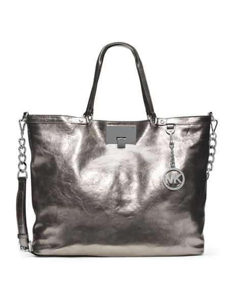 MICHAEL Michael Kors Large Channing Shoulder Tote - NICKEL - 30T4MCHE3M