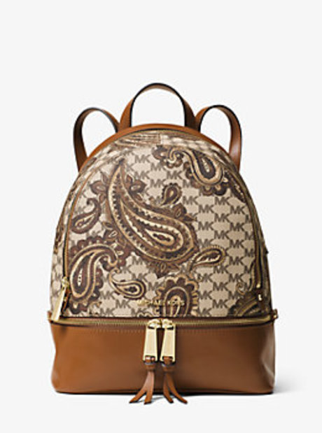 Rhea Paisley Zip Medium Backpack - LUGGAGE - 30F6APIB2V