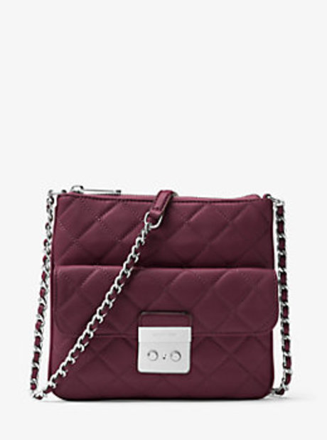 Sloan Medium Quilted-Leather Crossbody - PLUM - 30F6ASLM2L