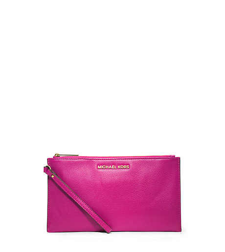 Bedford Large Leather Zip Clutch - RASPBERRY - 32T4GBFW7L