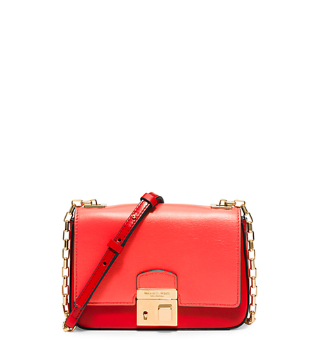 Gia Small Leather Shoulder Bag - CORAL - 31H5GGAX1T