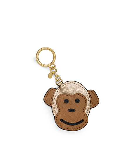 Monkey Leather Key Fob - PALE GOLD - 32H5MLXK1M