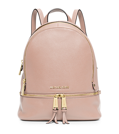 Rhea Small Leather Backpack - BALLET - 30S5GEZB1L