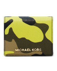 MICHAEL Michael Kors Jet Set Camo Travel Flap Card Holder - ACID LEMON - 32F4GTVF2R