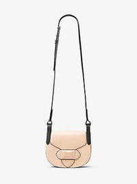 Daria Small French Calf Leather Saddlebag - NUDE - 31T6PDAX1T