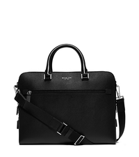Harrison Large Leather Briefcase - BLACK - 33S6LHRA3L