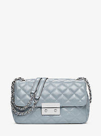 Sloan Large Quilted-Leather Shoulder Bag - DUSTY BLUE - 30H6SSLL3A