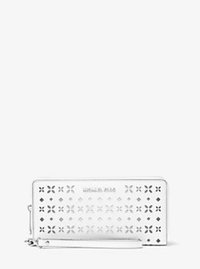 Jet Set Travel Perforated-Leather Continental Wallet - WHITE/SILVER - 32T6STVE7U