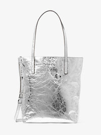 Emry Large Crinkled-Leather Tote - SILVER - 30H6ME4T3M