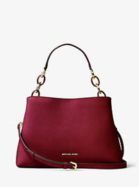 Portia Large Saffiano Leather Shoulder Bag - CHERRY - 30T6GPAL3L