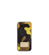Camouflage Hair Calf Phone Case For iPhone 5 - ACID YELLOW - 32F4GELL1H