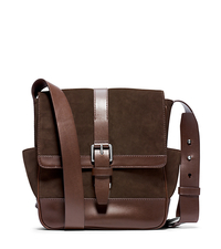 Conor Suede and Leather Large Messenger - BROWN - 33F4SNOM3S