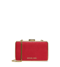 Elsie Saffiano Leather Box Clutch - RED - 30H4GBXC1L