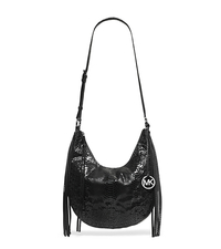 Rhea Embossed-Leather Shoulder Bag - BLACK - 30H4TECL2G