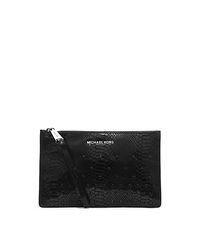 Rhea Embellished Python Pattern-Embossed Leather Clutch - ONE COLOR - 32H4TECW3G