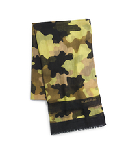 Kala Camouflage Modal and Silk-Blend Scarf - LEMON - 29536314