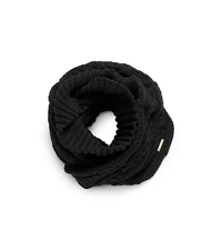 Hand-Knit Infinity Scarf - BLACK - 536400