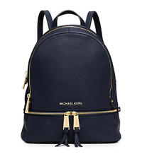 Rhea Small Leather Backpack - NAVY - 30S5GEZB1L