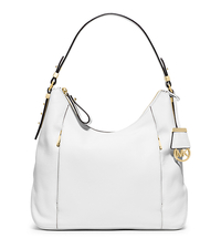 Bowery Large Leather Shoulder Bag - OPTIC WHITE - 30T5GBOL3L