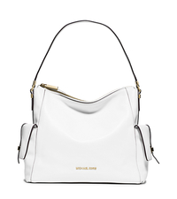 Marly Large Leather Shoulder Bag - OPTIC WHITE - 30T5GYML3L
