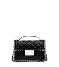 Carine Small Quilted Patent-Leather Messenger - BLACK - 30T5SCCM1A