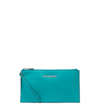 Bedford Large Leather Zip Wristlet - TURQUOISE - 32T4SBFW7L
