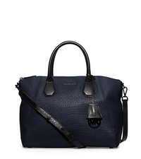Campbell Large Leather Satchel - NAVY - 30F5TEPS3L