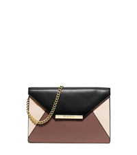 Lana Color-Block Leather Envelope Clutch - DUSTY ROSE/ECRU/BLACK - 30S5GKYC2T