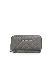 Susannah Large Quilted-Leather Smartphone Wristlet - STEEL GREY - 32F5SAHZ9L