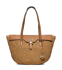 Naomi Large Woven Straw Tote - PEANUT - 30H5GS2T3W